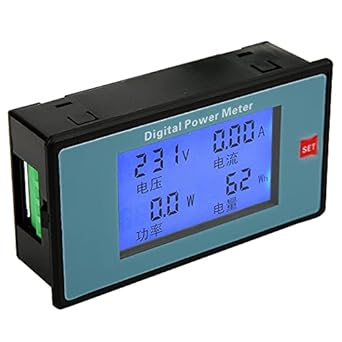 Power Meter, Amp Meter, AC Power Meter Electric Quantity Meter Ammeter with Current Transformer Digital Meter for Lab(20A Chinese Version, Transl)