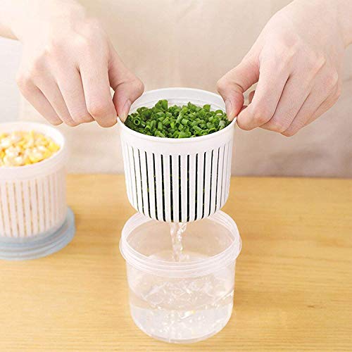 Double Layer Vegetables Sealed Keeper Vegetable Ginger Garlic Onion storage box with filter 3PCS