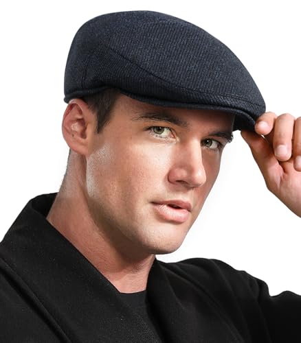 Wantonfy Boinas para Hombre Newsboy Casquillo Sombreros Plana Tweed Otoño e Invierno Gorra Casquillo Plano Sombreros