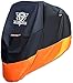XYZCTEM Motorcycle Cover – All Season Waterproof Outdoor Protection – Precision Fit up to 108 Inch Tour Bikes, Choppers and Cruisers – Protect Against Dust, Debris, Rain and Weather(XXL,Black& Orange)