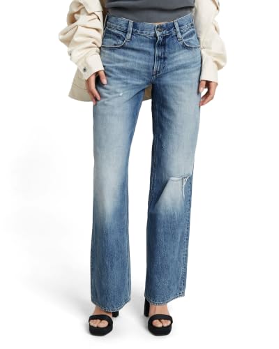 G-STAR Damen Judee Low Waist Loose Jeans Blau (Faded Denali Blue Destroyed D22889-D536-G565) 31W / 32L – Ansicht 1