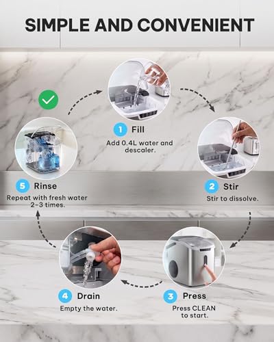 Image of Silonn Ice Maker Cleaner Powder - Pure Citric Acid Descaler, Fast Dissolving, Safe, 4 Individually Packed Doses, Universal for All Ice Makers & Coffee Machines