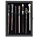 Grhonior 7 Wands Display case Universal Wizard Magic Wand Stand Wall Mount Lockable Wood magiquest Wand Vertical Hanging Holder Box Rack for Wand Collection