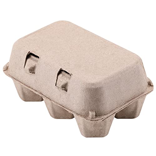 Image of Half Dozen Vintage Egg Cartons 50 Pack, Blank Natural Pulp Egg Cartons 6 Count for Chicken Eggs Reusable, Storage Tray Strong for Holds Up to Six 6 Huevo Carton Cardboard Paper Holder Container