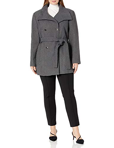 Calvin Klein Womens Plus Sized Double Breated Wool Coat, 0MG, 1X