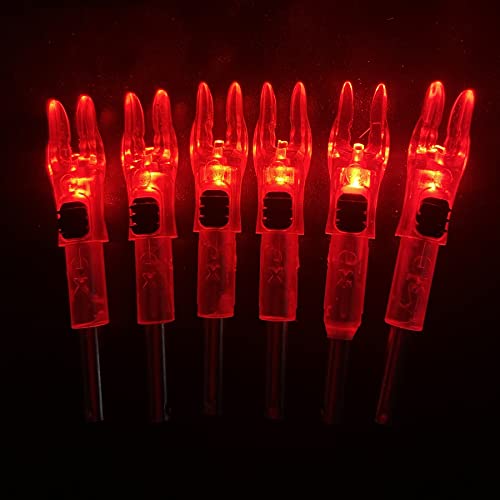 Image of 6PCS X Lighted Nocks for Arrows with .204 .233 .244 .246 Inside Diameter with H, S, GT Bushings High-Visibility LED Arrow Nocks, ON /Off Switch Included