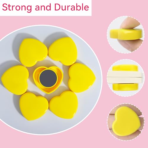 ZDZBLX Fridge Magnets, 30 Pack Strong Magnet, Mini Cute Heart-Shaped Yellow Magnets for Whiteboard Notice Board, Crafts - Image 2