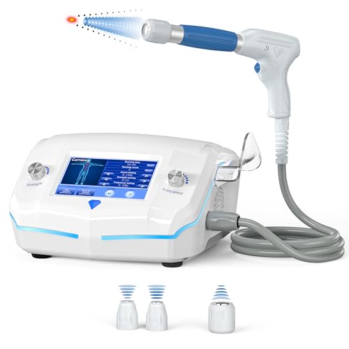SHEYERA Máquina ESWT de terapia extracorpórea de ondas de choque con cabezal de trabajo enfocado, terapia física para aliviar el dolor articular y muscular en el cuerpo, sin dolor, no invasivo, sin