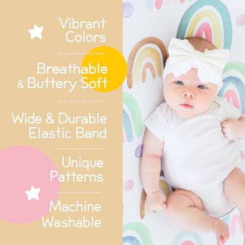 Image of Honey Lemonade - Buttery Soft Rayon Baby Crib Sheets Girl and Boy - Infant Shower Gift - Standard Crib Sheets - Fitted & Breathable Crib Mattress Sheet - Toddler Sheet 52 x 28 x 7 inches
