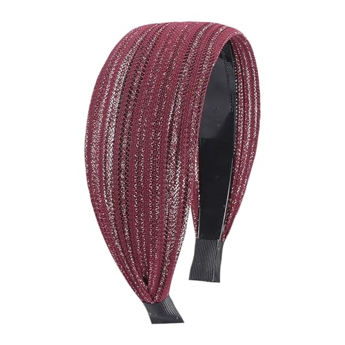 Diademas duras extra anchas bohemias con dientes, diademas grandes antideslizantes de tela, diademas para el pelo de moda, accesorios para el cabello para mujeres y niñas, color rojo