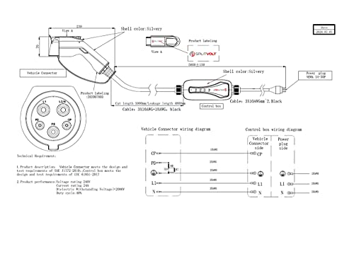 Splitvolt Level 2 Portable Ev Charger (24 Amp, 220-240 Volt, 16Ft Cable), Electric Vehicle Charger Plug-In Ev Charging Station With Nema 14-30, J1772 Plug, (Fastest 30 Amp Circuit Nec-Safe Charging) #TOP3