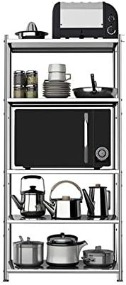 GAIXIA Kitchen Shelf Stainless Steel Kitchen Shelf 5 Layer Microwave Oven Shelf Storage Floor Kitchen Storage Racks (Size : 60x35x125cm)