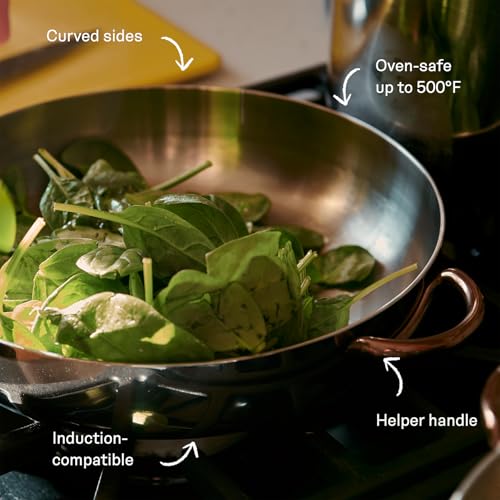 Great Jones Deep Cut 3 Quart Edelstahl Schmorpfanne | Hybridpfanne & Schmorpfanne mit abgeschrägten Seiten, geschweißten Griffen | Induktions- und ofenfest, spülmaschinenfest