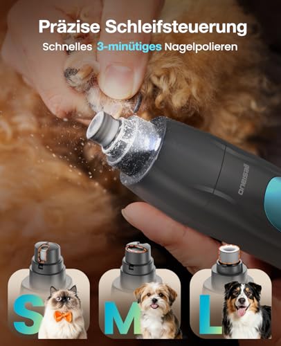 oneisall 4in1 Leise Schermaschine Hund Katze mit LED-Licht, 2025 Tierhaarpflege zum Hundeschermaschine& Pfotentrimmer& Krallenschleifer, 2000mAh Wiederaufladbar Hundehaarschneidemaschine