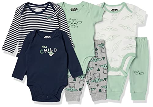 Image of Amazon Essentials Disney | Marvel | Star Wars Unisex Babies' 6-Piece Outfit Set, Pack of 6