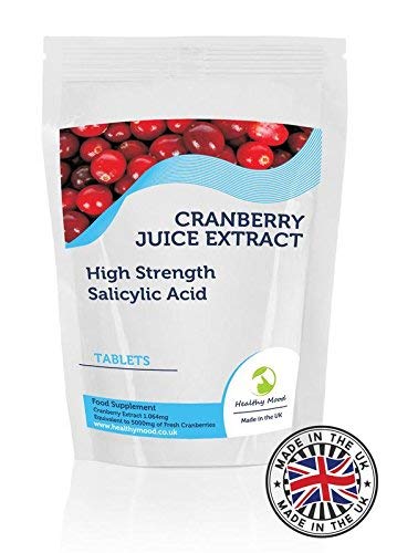 Cranberry Juice High Strength Extract 5000mg Salicylic Acid 500 Tablets - LetterBox Friendly UK Fast Delivery -Immune System Prevent Urinary Tract infections