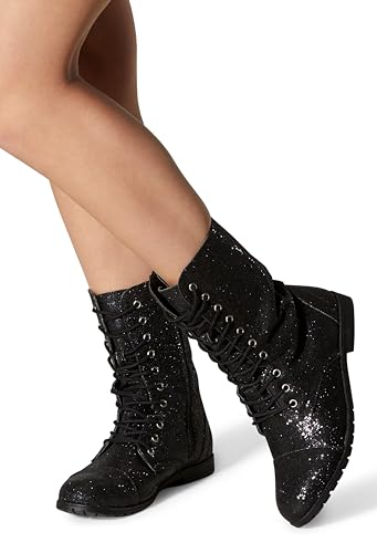 Balera Glitter Combat Boots with Zipper for Women Perfect for Dance2