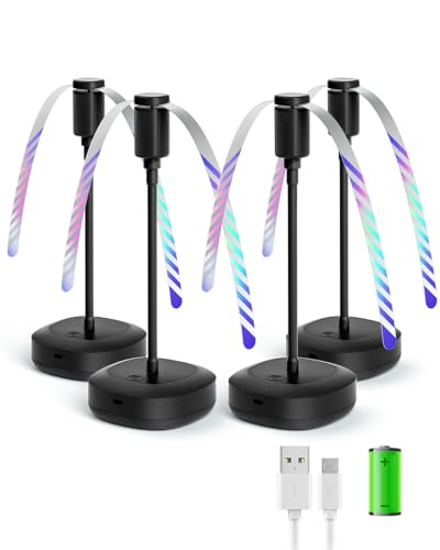 Edvision 4 Pack Food Table Fan, 2000mAh USB Powered Rechargeable Food Fan, Portable Fan with...