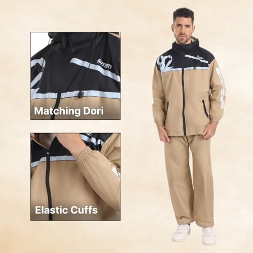Image of Citizen Hooded Raincoat for Men Women Waterproof for Bike Riders HT Micro TPU Fabric Lightweight Stylish Sealed Hood, Large Pockets, Heavy-Duty Zippers Rainwear with Carry Pouch-CR018