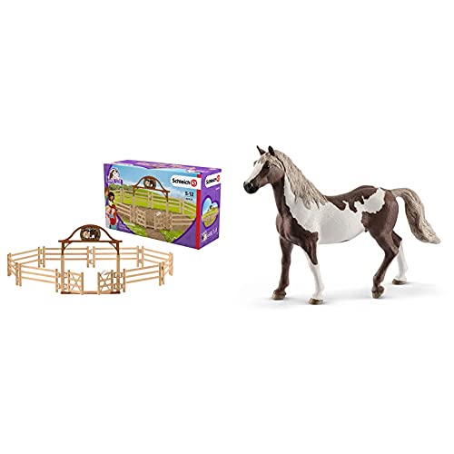 Schleich 42434 - Pferdekoppel mit Eingangstor & 13885 - Paint Horse Wallach
