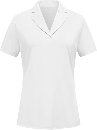 YSENTO Womens Golf Polo Shirts Collared UPF 50 Short Sleeve V-Neck Summer Fashion Cute Tops Clothes Quick Dry