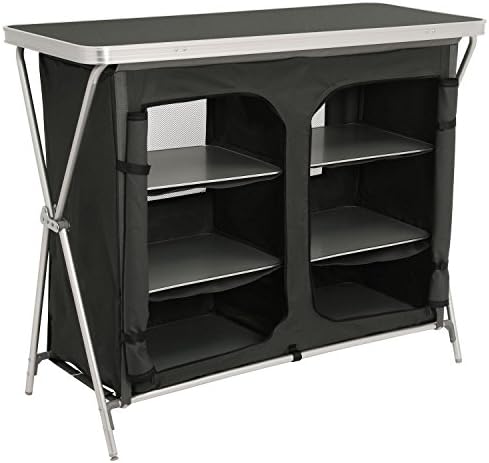 CampFeuer - Campingschrank, Campingküche mit Aluminiumgestell, ca. (L) 110 cm x (B) 47 cm x (H) 90 cm