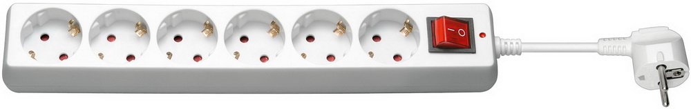 Steckdosenleiste mit Überspannungsschutz 6-fach