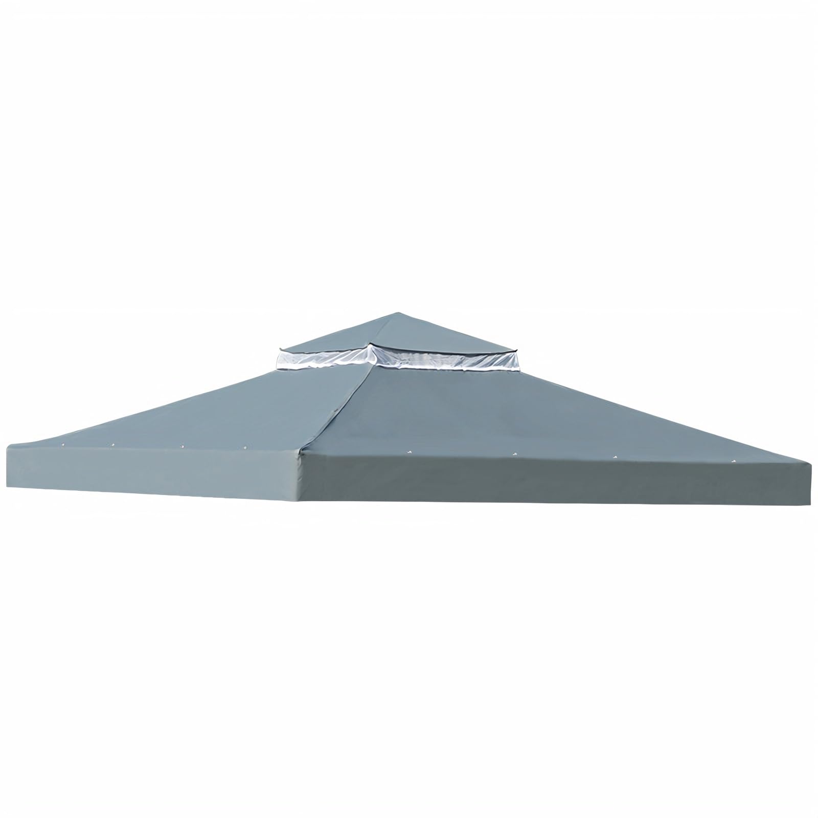 OKYUK Toit de rechange respirant UV, stable et imperméable, avec drainage, idéal pour tonnelle de jardin 3 x 3 m (gris)