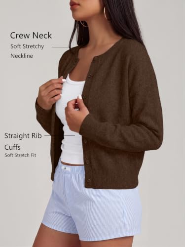 Image of Trendy Queen Cropped Cardigan Sweaters for Women Fall Fashion Clothes 2026 | Lightweight Knit Button-Down, Y2K Open-Front Layering Piece for Fall, Spring & Office Wear