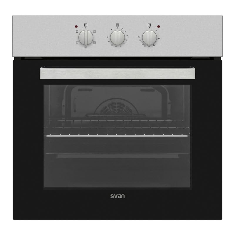 Svan Horno Multifunción Con Ventilador Inox SHM4701X. Capacidad 65 Litros, 2300W, 5 Programas, Interior Esmaltado, Fácil Limpieza, Eficiencia Energética Clase A