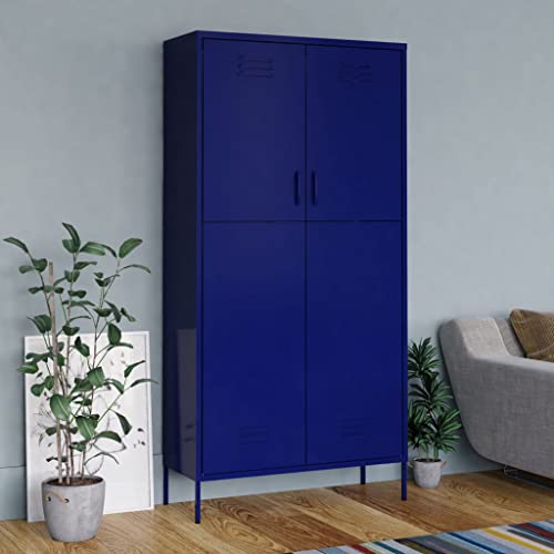 Mimdixy Wardrobe Closet Clothes Rack, Armario Azul Marino 90x50x180 cm Acero, Armario Abierto para Dormitorio Interior y Exterior