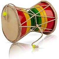 Handmade Wooden & Leather Classical Indian Folk Dumroo Damroo