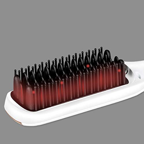 Hair Care Professional PTC Heating Straightener Curler Styler Brush Straighting Ceramic Curling Iron Hot Comb Brushes miniatura 7