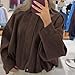 Talakeno Womens Faux Suede Bomber Jacket Casual Lightweight Batwing Long Sleeve Oversized Coat Streetwear Outfits(Coffee,M)