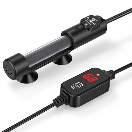 hygger 150W Submersible Aquarium Heater with Digital Temperature Controller, Mini Fish Tank Heater for 20–30 Gallon Tanks, Overheat & Out-of-Water Protection, Freshwater & Saltwater
