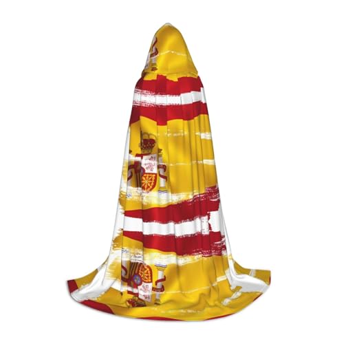 PHAYAH Cape à capuche pour adulte avec motif drapeau de l'Espagne, déguisement d'Halloween pour femme et homme, taille S