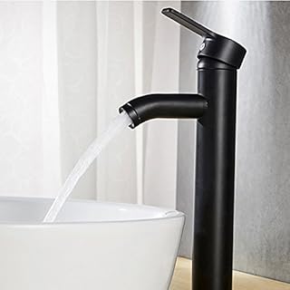 Faucet Matte Black Copper Single Handle Bathroom Sink Faucet Water Hot Cold Mate Basin Faucet Elegant and Retro Design Fau...