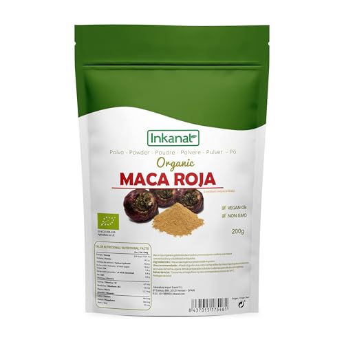 Maca Roja En Polvo BIO INKANAT, bolsa 200g | Energizante y adaptógeno natural