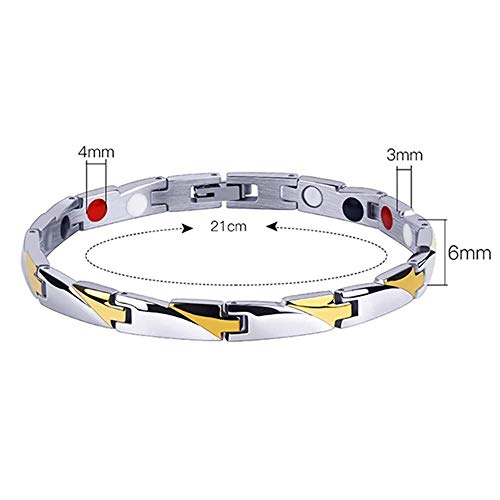 Preisvergleich Produktbild Tdgdd Mode Gesundheit Armband magnetisches Metall, Titan magnetische Gesundheit Armband, lindert Arthritis Schmerzen und Edelstahl Angst Stahlarmband