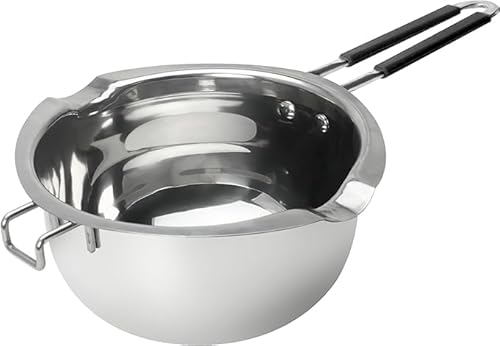 JEMESI Bagnomaria in Acciaio Inox,1200ml Ciotola per Bagnomaria,Universal Double Boiler Beccucci per Far Fondere Cioccolato, Burro, Caramelle, Formaggio