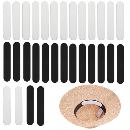 30 Stück Hutgrößen Reduzierersel,Hutband,Hutband Innen,Hutbänder,5mm Bstklebend Hut Größe Verkleinerung,Selbstklebende Hutgrößenband Für Männer Frauen Schweißband Schwarz Weiß