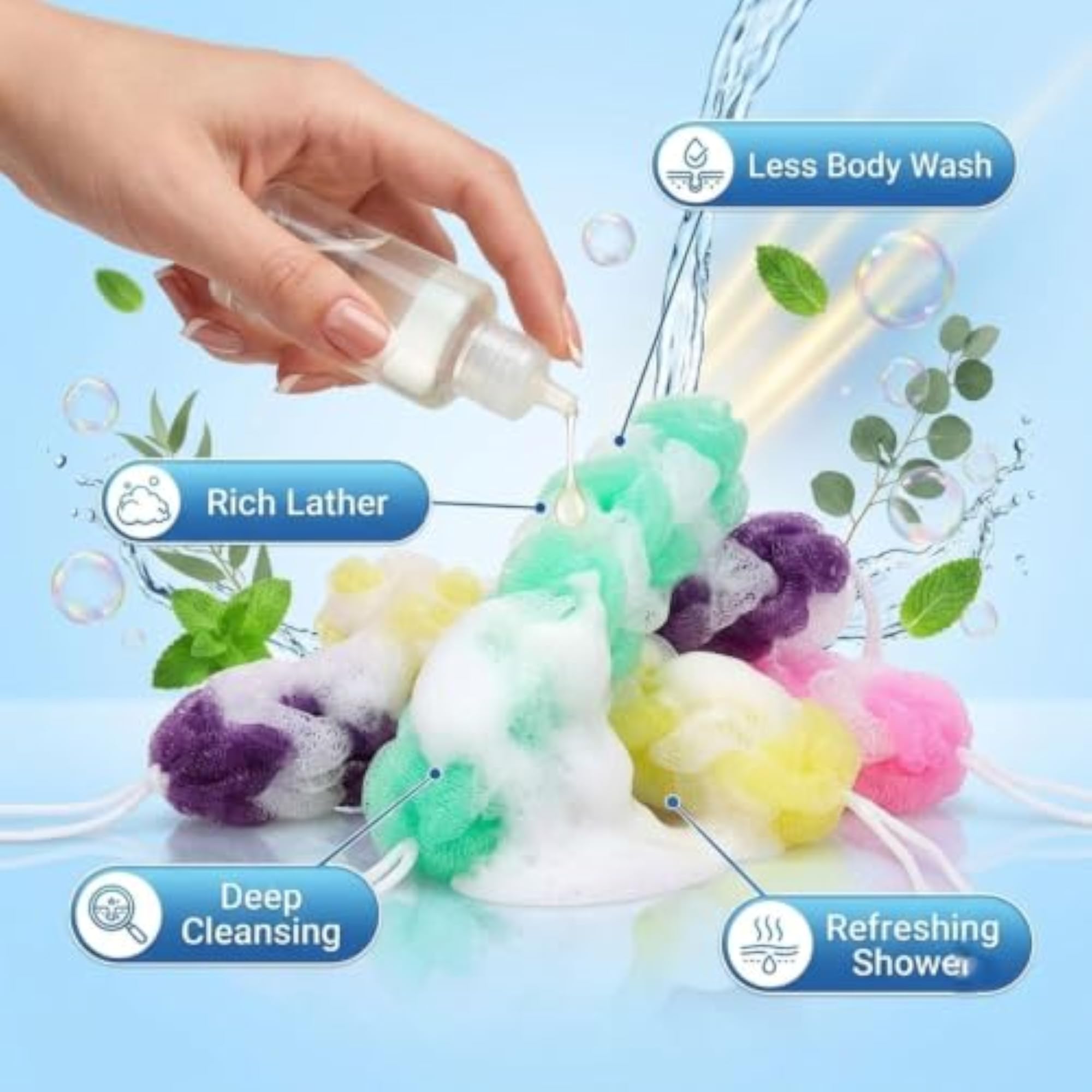 Bath Loofah Belt Body Scrubber
