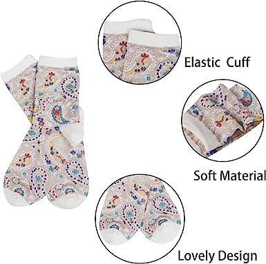Image of Chalier Womens Funny Socks Cozy Cute Printed Patterned Fun Socks Novelty Cat Dog Socks for Women