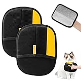 VPAFPEKG Tierhaarentferner Handschuh, 2 Stück Fell Magnet Handschuh, Pet Hair Remover Glove, Katzenhaarentferner Doppelseitiger Fellmagnet, Wiederverwendbarer Haarentfernungshandschuh für Katzen Hunde