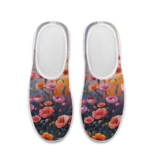 Fashion Print Womens Slip on Walking Shoes Breathable Flat Shoes Comfortable Casual Sneakers2
