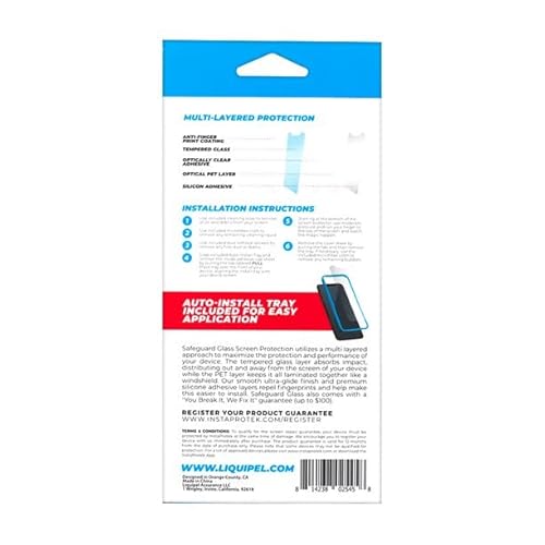 Liquipel Safeguard Tempered Glass Screen Protector, Compatible For Iphone 12, Iphone 12 Pro #TOP6