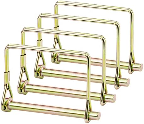 Goreks Trailer Safety Coupler Pin, Square PTO Pin ¼ Inch Shaft Locking Pin for Farm Trailers Wagons Lawn Hitches and Garden (Pack of 4)