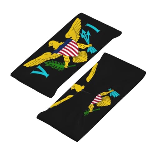 Image of Cute Flag Headbands Women Men Flag Sweatband Sports Headband for Running, Cycling, Yoga Gym, Working Out