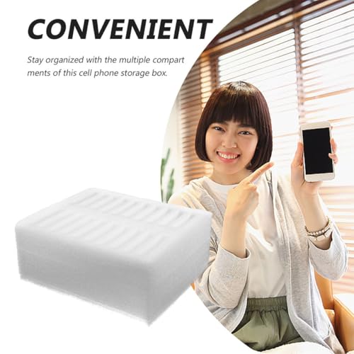 Boîte de rangement EPE blanche 2pcs pour téléphone et bureau - 3