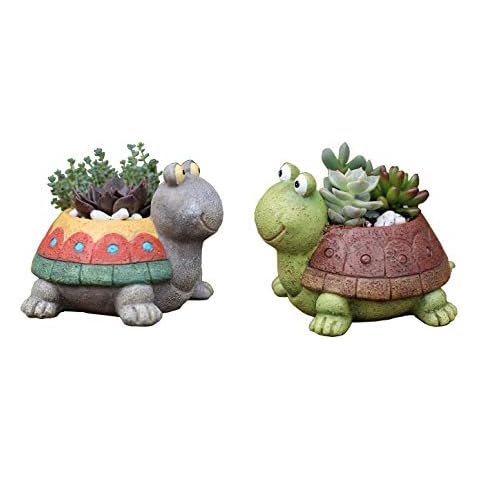 Youfui Turtle Planter for Small Plants, Bonsai, Cactus Planter, Mini Succulent Plant Pot Turtle Gift,Set of 2 Cover